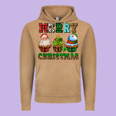 Merry Christmas With Cupcakes Vintage Hoodie Designed By Adodesignshop