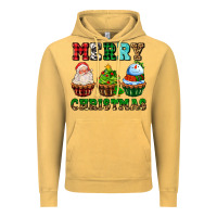 Vintage Mustard merry christmas with cupcakes Vintage Hoodie - AdoDesignShop