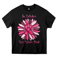 Black in october we wear pink sunflower Heavy Core Tee - RanaPortraitStore