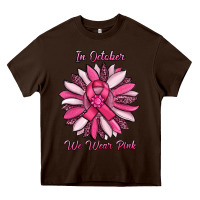 Chocolate Brown in october we wear pink sunflower Heavy Core Tee - RanaPortraitStore