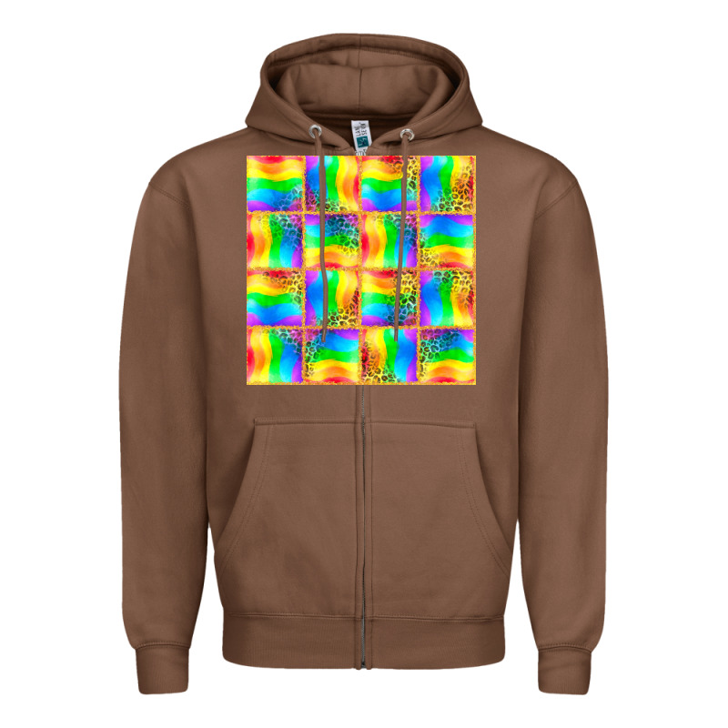 Pride Lgbtq Flag And Leopard With Glitter Seamless Zipper Hoodie by BundleAndBundleShop | Teevron