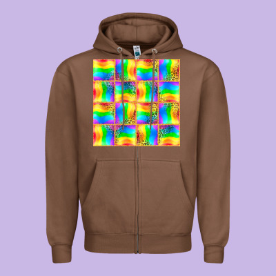 Pride Lgbtq Flag And Leopard With Glitter Seamless Zipper Hoodie Designed By Bundleandbundleshop