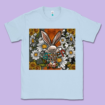 Bunny Easter Classic Tee Designed By Cowhidedigitalart