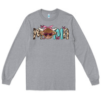 Heather Grey mama cow Long Sleeve Tee - MaliasSmallBusiness