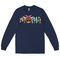 Navy mama cow Long Sleeve Tee - MaliasSmallBusiness