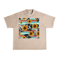 French Oak serape cowhide sunflowers seamless pattern 12inch Urban Heavy Tee - Jasminsmagicworld