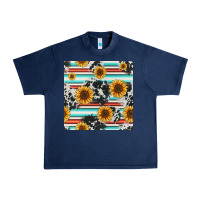 Navy serape cowhide sunflowers seamless pattern 12inch Urban Heavy Tee - Jasminsmagicworld
