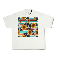 Pistachio serape cowhide sunflowers seamless pattern 12inch Urban Heavy Tee - Jasminsmagicworld
