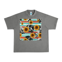 Tornado serape cowhide sunflowers seamless pattern 12inch Urban Heavy Tee - Jasminsmagicworld