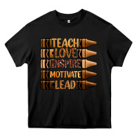 Black teach love inspire motivate lead Heavy Core Tee - Zillion Design Studio