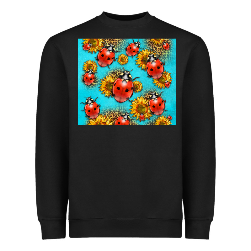 Western Sunflowers Ladybug Heavyweight Sweatshirt by LillyAllenDesigns | Teevron