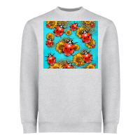 Heather Grey Western Sunflowers Ladybug Heavyweight Sweatshirt - LillyAllenDesigns