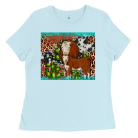 Baby Blue hereford cactus tumbler Ladies Tee - JahusDesignShop