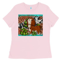Bubblegum Pink hereford cactus tumbler Ladies Tee - JahusDesignShop