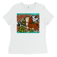 White hereford cactus tumbler Ladies Tee - JahusDesignShop
