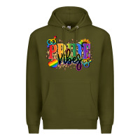 Army Green Pride vibes Premium Hoodie - NancyCooperArtShop