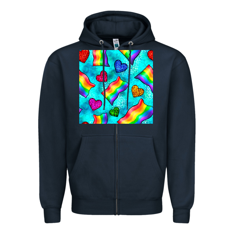 Pride Lgbtq Flags And Leopard Seamless Pattern Zipper Hoodie by BundleAndBundleShop | Teevron