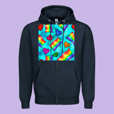Pride Lgbtq Flags And Leopard Seamless Pattern Zipper Hoodie Designed By Bundleandbundleshop