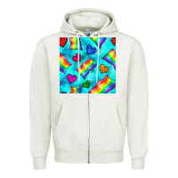 Oatmeal Heather Pride lgbtq flags and leopard seamless pattern Zipper Hoodie - BundleAndBundleShop