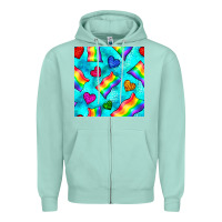 Seafoam Pride lgbtq flags and leopard seamless pattern Zipper Hoodie - BundleAndBundleShop