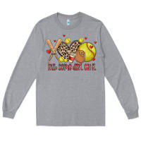 Heather Grey rub some dirt on it softball Long Sleeve Tee - MaliasSmallBusiness