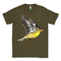 Army Green Flying American Goldfinch Classic Tee - LillyAllenDesigns