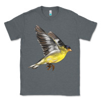 Charcoal Heather Flying American Goldfinch Classic Tee - LillyAllenDesigns