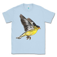 Dusty Blue Flying American Goldfinch Classic Tee - LillyAllenDesigns