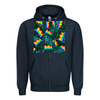 Navy Pride lgbtq flags with leopard seamless pattern Zipper Hoodie - BundleAndBundleShop