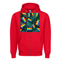 Red Pride lgbtq flags with leopard seamless pattern Zipper Hoodie - BundleAndBundleShop