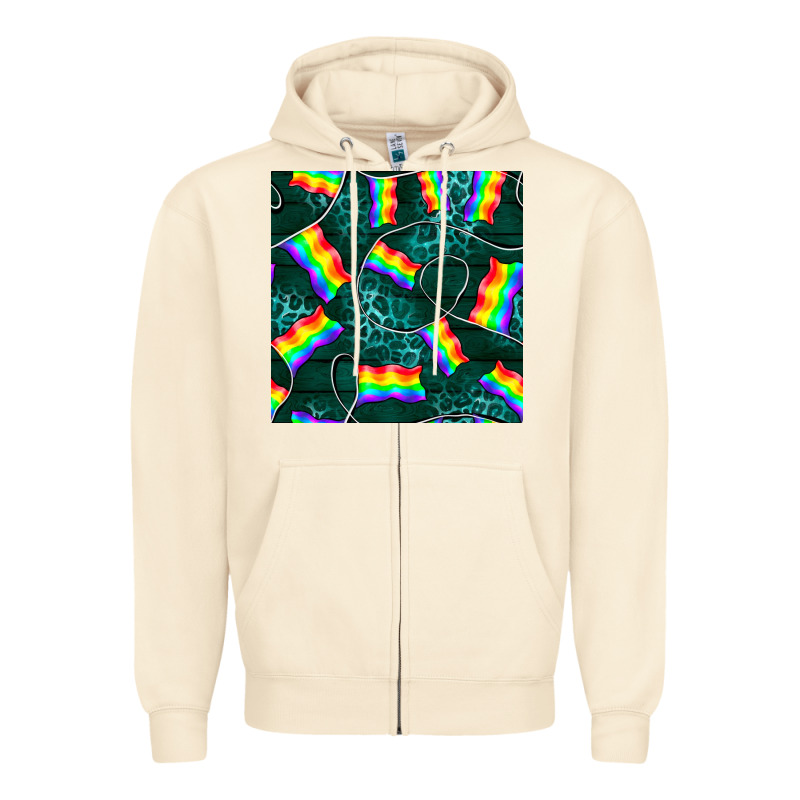 Pride Lgbtq Flags With Leopard Seamless Pattern Zipper Hoodie by BundleAndBundleShop | Teevron