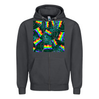 Smoke Pride lgbtq flags with leopard seamless pattern Zipper Hoodie - BundleAndBundleShop