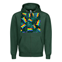 Sports Green Pride lgbtq flags with leopard seamless pattern Zipper Hoodie - BundleAndBundleShop