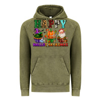 Vintage Olive happy hallothanksmas with cupcakes Vintage Hoodie - AdoDesignShop