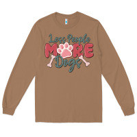 Toasted Coconut less people more dogs Long Sleeve Tee - MaliasSmallBusiness