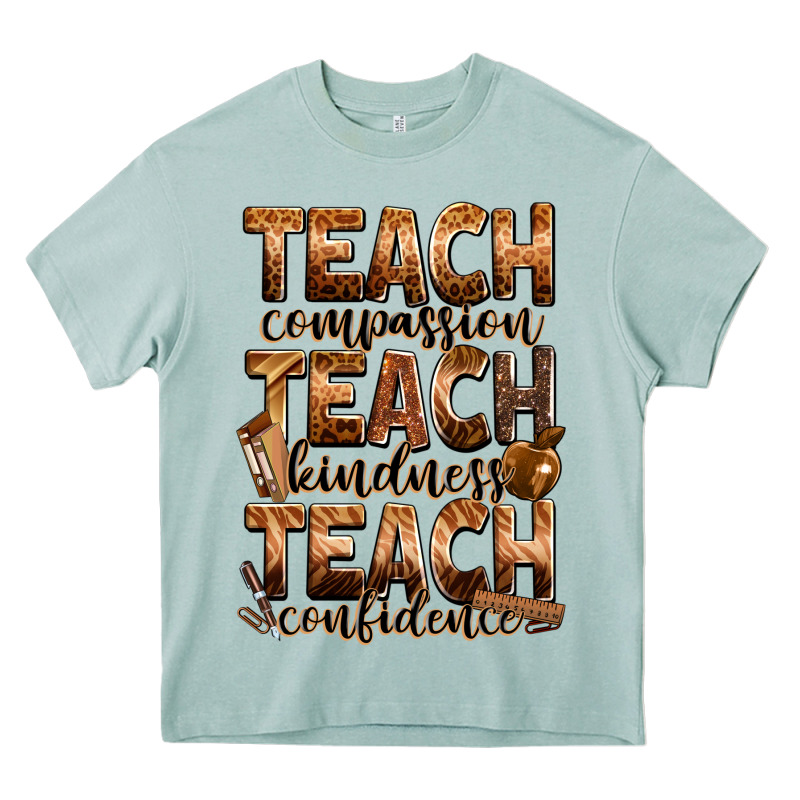 Teach Compassion Teach Kindness Teach Confidence Heavy Core Tee by Zillion Design Studio | Teevron