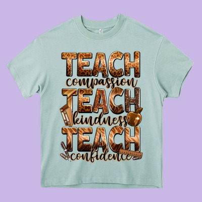 Teach Compassion Teach Kindness Teach Confidence Heavy Core Tee Designed By Zillion Design Studio