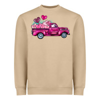 Mushroom valentine's day pink truck Heavyweight Sweatshirt - BarkalooDesign