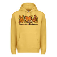 Antique Gold Peace Love Thanksgiving Premium Hoodie - texasbilliewilder