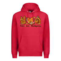 Cardinal Peace Love Thanksgiving Premium Hoodie - texasbilliewilder