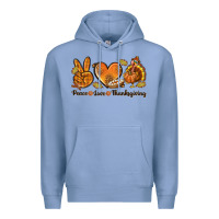 Colony Blue Peace Love Thanksgiving Premium Hoodie - texasbilliewilder