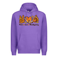 Purple Peace Love Thanksgiving Premium Hoodie - texasbilliewilder