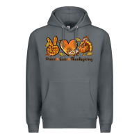 Rock Peace Love Thanksgiving Premium Hoodie - texasbilliewilder