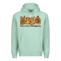 Seafoam Peace Love Thanksgiving Premium Hoodie - texasbilliewilder