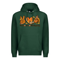 Sports Green Peace Love Thanksgiving Premium Hoodie - texasbilliewilder