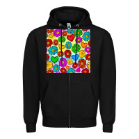 Black Pride lgbtq flowers and hearts seamless pattern Zipper Hoodie - BundleAndBundleShop