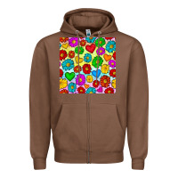 Chestnut Pride lgbtq flowers and hearts seamless pattern Zipper Hoodie - BundleAndBundleShop
