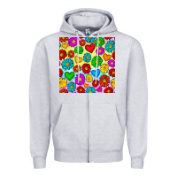 Heather Grey Pride lgbtq flowers and hearts seamless pattern Zipper Hoodie - BundleAndBundleShop