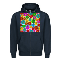 Navy Pride lgbtq flowers and hearts seamless pattern Zipper Hoodie - BundleAndBundleShop