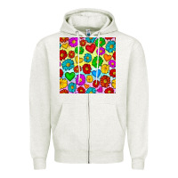 Oatmeal Heather Pride lgbtq flowers and hearts seamless pattern Zipper Hoodie - BundleAndBundleShop